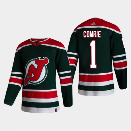 Camisola New Jersey Devils Eric Comrie 1 2020-21 Reverse Retro Authentic - Homem